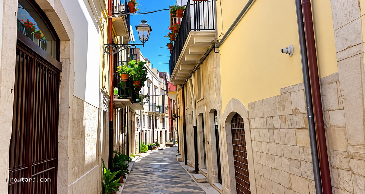 Paysage italien évoquant les villages et le patrimoine du sud de l'Italie